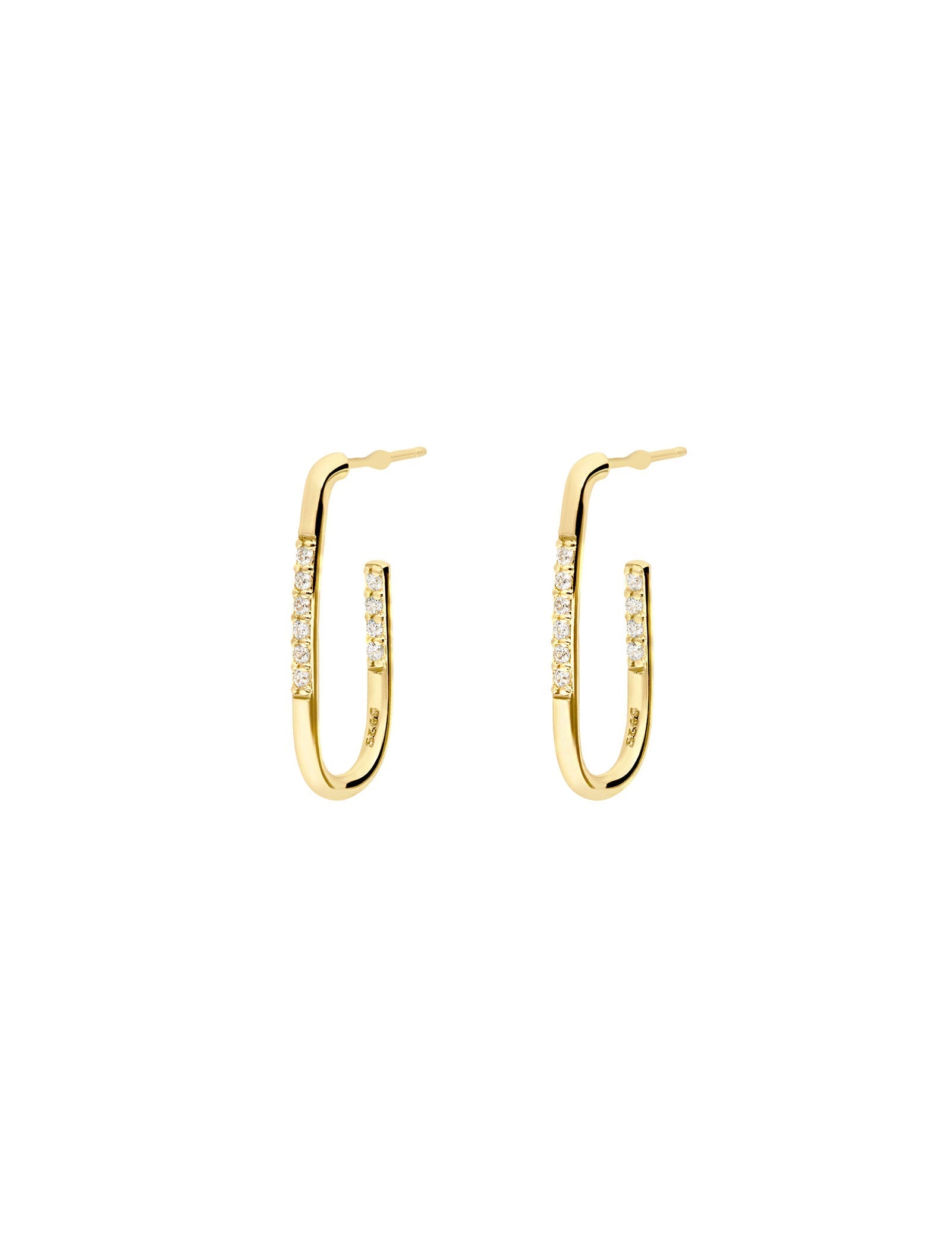 Roselen Hoops - Cubic Zirconia Embellished Earrings with Gold Plating | Pastiche